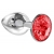 Малая серебристая анальная пробка Diamond Red Sparkle Small с красным кристаллом - 7 см. - Lola Games - купить с доставкой в Кисловодске