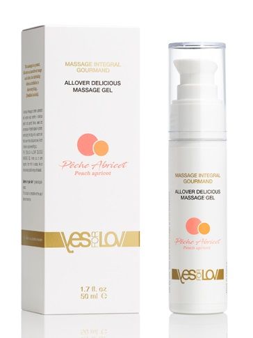 Универсальный массажный гель-смазка Allover Delicious Massage Gel с ароматом персика и аброкоса - 50 мл. - YESforLOV - купить с доставкой в Кисловодске