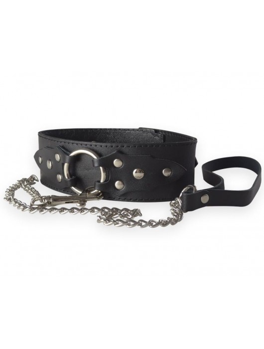 Широкий кожаный ошейник в готическом стиле - Sitabella - купить с доставкой в Кисловодске