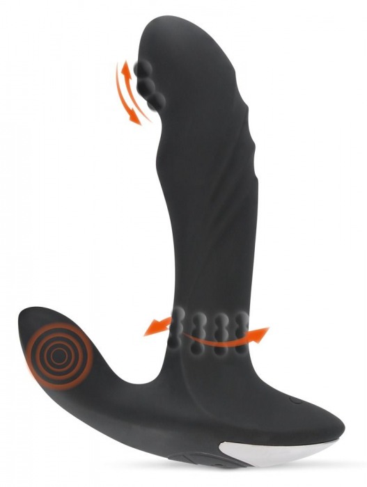 Черный вибромассажер простаты с функцией римминга Plug with Perineum Stimulator - 16,6 см. - Orion - в Кисловодске купить с доставкой