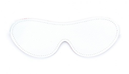 Белая кожаная маска на глаза на резинке - БДСМ Арсенал - купить с доставкой в Кисловодске