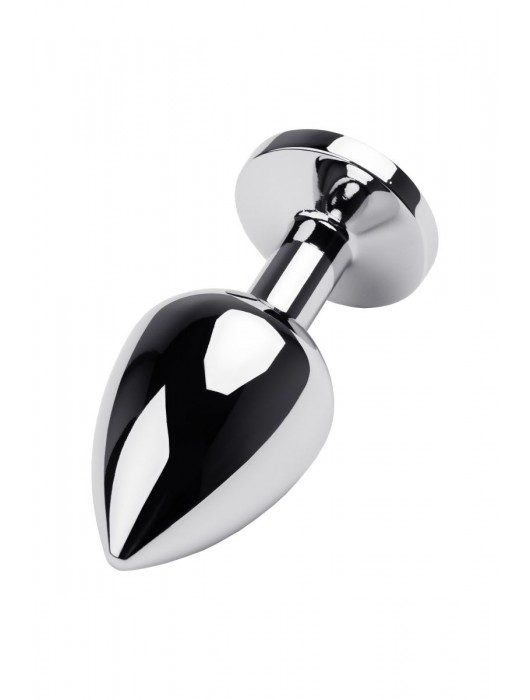 Серебристая коническая анальная пробка с красным кристаллом - 8 см. - ToyFa - купить с доставкой в Кисловодске