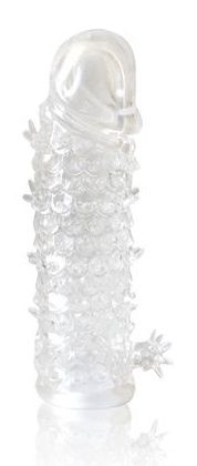 Закрытая прозрачная рельефная насадка Crystal sleeve - 13 см. - Erowoman-Eroman - в Кисловодске купить с доставкой