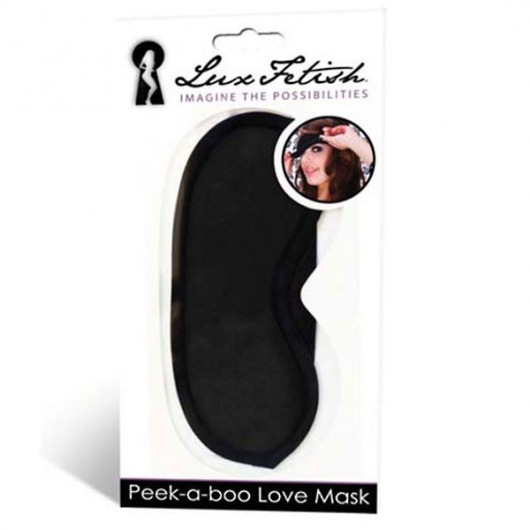 Черная маска на глаза Peek-a-Boo - Lux Fetish - купить с доставкой в Кисловодске