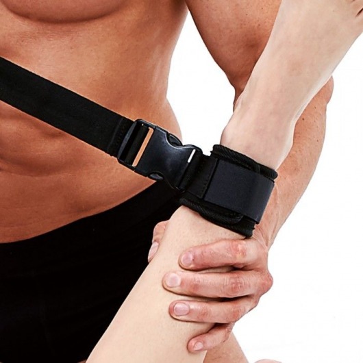 Черные фиксаторы для глубокого проникновения G-Spot Pal - Lux Fetish - купить с доставкой в Кисловодске