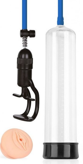 Прозрачная вакуумная помпа Sex Expert с насадкой-вагиной - Sex Expert - в Кисловодске купить с доставкой