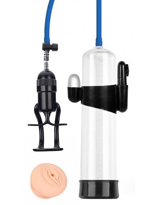 Прозрачная вакуумная вибропомпа Sex Expert с насадкой-вагиной - Sex Expert - в Кисловодске купить с доставкой