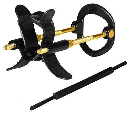 Черно-золотистый экстендер для пениса Sex Expert - Sex Expert - в Кисловодске купить с доставкой