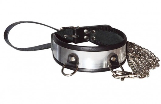 Стильный ошейник с металлическим блеском и поводком - Sitabella - купить с доставкой в Кисловодске