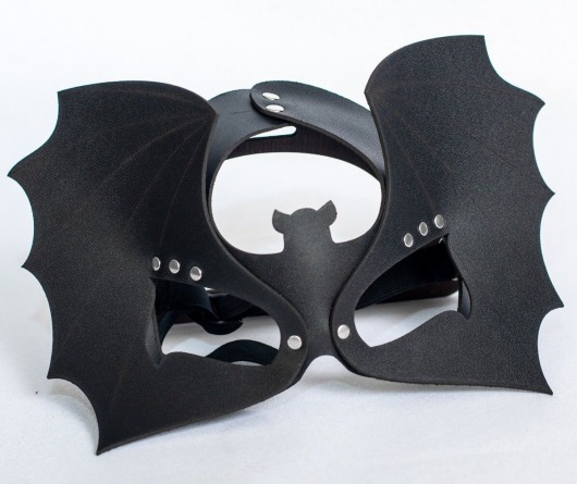 Черная кожаная маска на глаза  Летучая мышь - Sitabella - купить с доставкой в Кисловодске