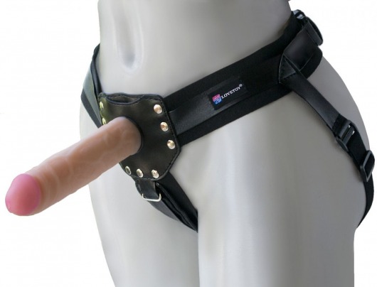 Черный пояс-трусики с двумя насадками  Экзотик-Linda  - 15,5 и 10,5 см. - LOVETOY (А-Полимер) - купить с доставкой в Кисловодске