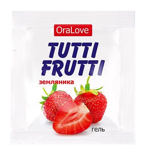 Пробник гель-смазки Tutti-frutti с земляничным вкусом - 4 гр. - Биоритм - купить с доставкой в Кисловодске