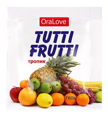 Пробник гель-смазки Tutti-frutti со вкусом тропических фруктов - 4 гр. - Биоритм - купить с доставкой в Кисловодске