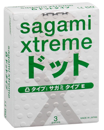 Презервативы Sagami Xtreme SUPER DOTS с точками - 3 шт. - Sagami - купить с доставкой в Кисловодске