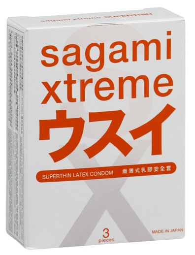 Ультратонкие презервативы Sagami Xtreme SUPERTHIN - 3 шт. - Sagami - купить с доставкой в Кисловодске