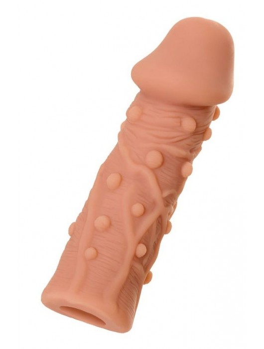 Телесная реалистичная насадка KOKOS Extreme Sleeve 06 с дополнительной стимуляцией - 12,7 см. - KOKOS - в Кисловодске купить с доставкой