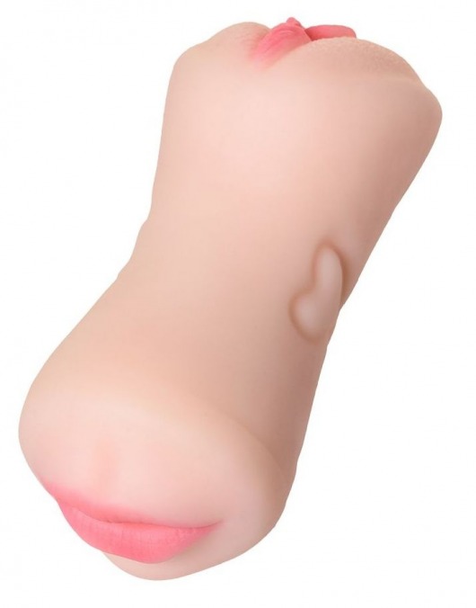 Телесный двусторонний мастурбатор Pretty Mouth - ротик и вагина - ToyFa - в Кисловодске купить с доставкой