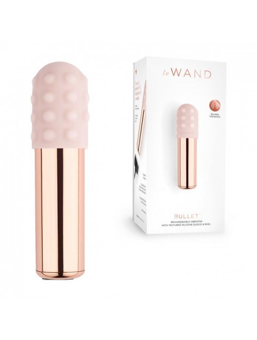 Пудровая вибропулька Le Wand Bullet с 2 нежными насадками - Le Wand