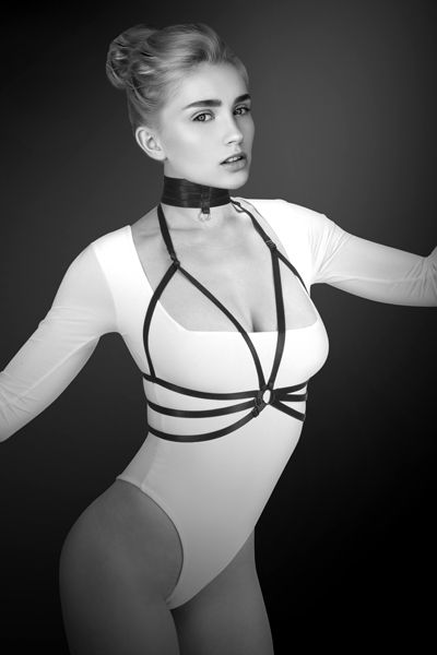 Черная упряжь на грудь Julia - Bijoux Pour Toi - купить с доставкой в Кисловодске