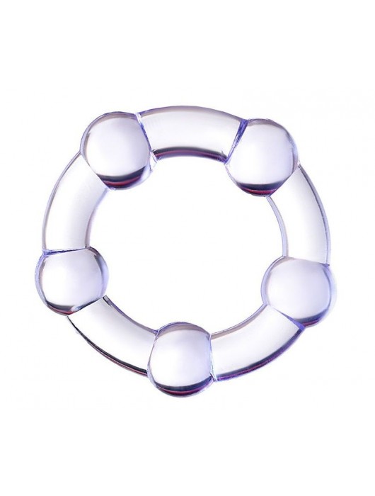 Фиолетовое эрекционное кольцо на пенис с бусинами - Штучки-дрючки - в Кисловодске купить с доставкой