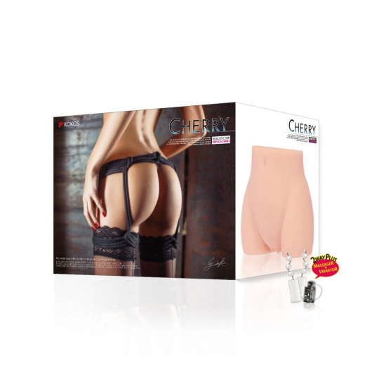 Мастурбатор-полуторс Cherry с вибрацией и двумя любовными тоннелями - KOKOS - в Кисловодске купить с доставкой