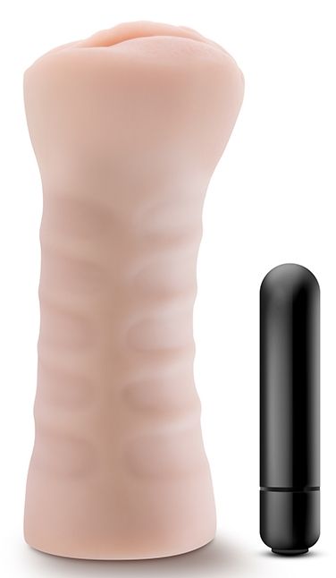 Телесный мастурбатор-вагина с вибропулей Ashley - Blush Novelties - в Кисловодске купить с доставкой