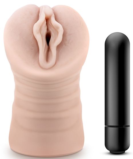 Телесный мастурбатор-вагина с вибропулей Ashley - Blush Novelties - в Кисловодске купить с доставкой