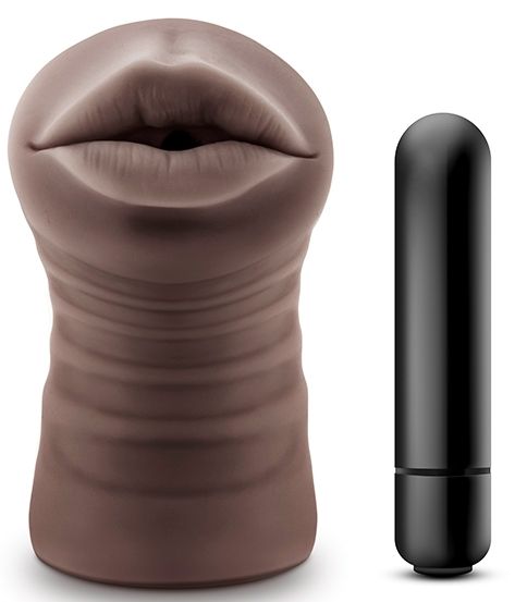 Коричневый мастурбатор-ротик Heather - Blush Novelties - в Кисловодске купить с доставкой