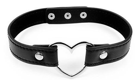 Черный ошейник с сердечком - Notabu - купить с доставкой в Кисловодске