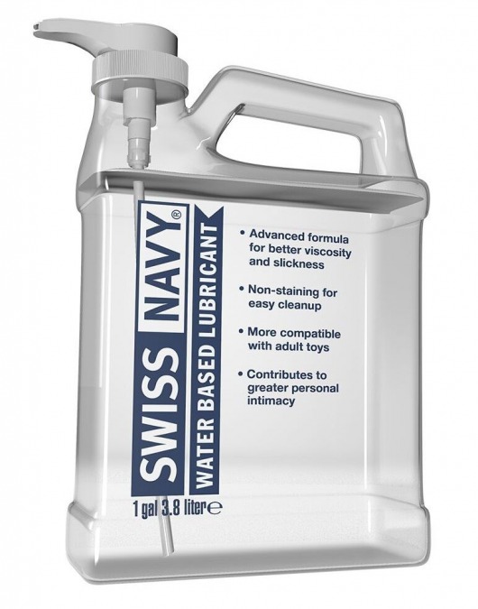 Канистра лубриканта Swiss Navy Water Based Lube на водной основе - 3,8 л. - Swiss navy - купить с доставкой в Кисловодске