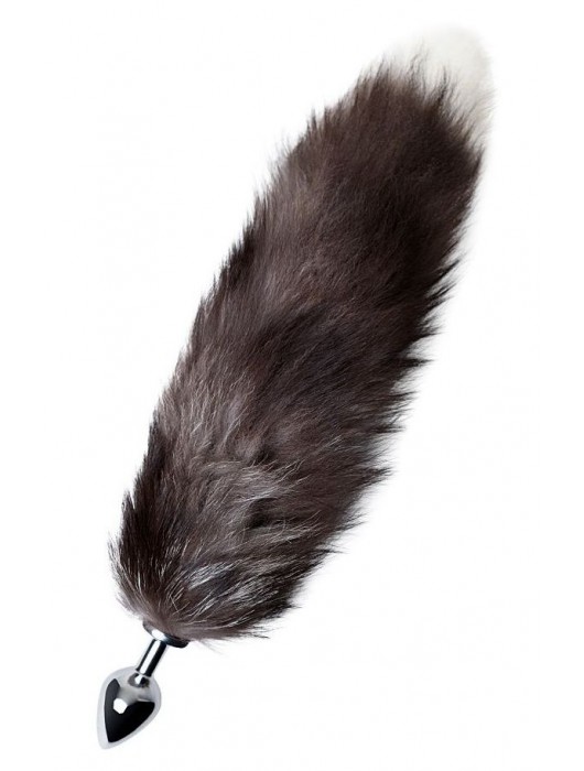 Серебристая металлическая анальная втулка с хвостом чернобурой лисы - размер S - ToyFa - купить с доставкой в Кисловодске