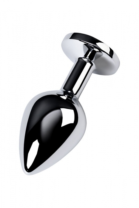 Серебристая конусовидная анальная пробка с голубым кристаллом - 8 см. - ToyFa - купить с доставкой в Кисловодске