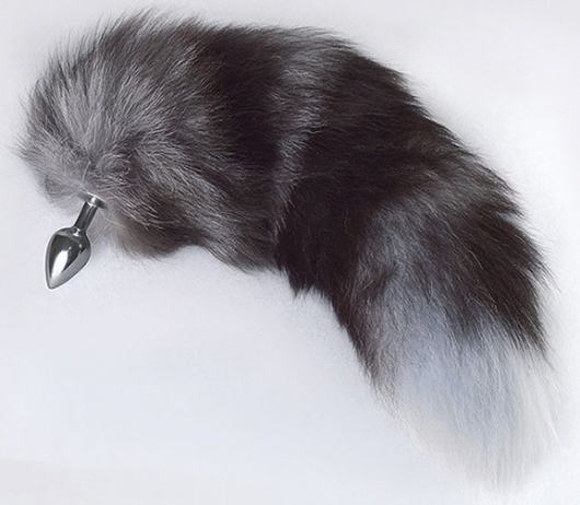 Серебристая анальная пробка с пушистым хвостом - Sitabella - купить с доставкой в Кисловодске