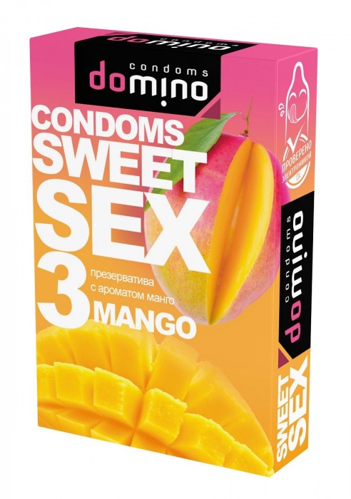 Презервативы для орального секса DOMINO Sweet Sex с ароматом манго - 3 шт. - Domino - купить с доставкой в Кисловодске
