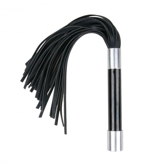 Черная плеть Easytoys Flogger With Metal Grip - 38 см. - Easy toys - купить с доставкой в Кисловодске