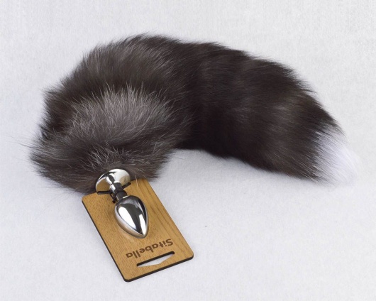 Серебристая анальная пробка с пушистым хвостиком - Sitabella - купить с доставкой в Кисловодске