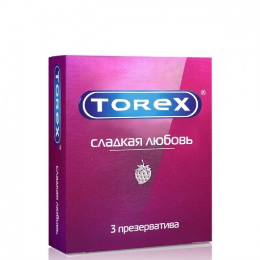 Презервативы Torex  Сладкая любовь  с ароматом клубники - 3 шт. - Torex - купить с доставкой в Кисловодске