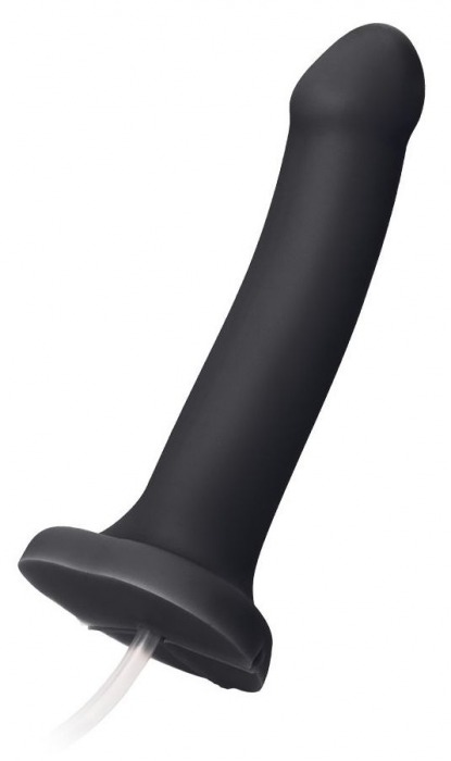 Черный фаллос с имитацией эякуляции Silicon Cum Dildo L - 19,6 см. - Strap-on-me - купить с доставкой в Кисловодске