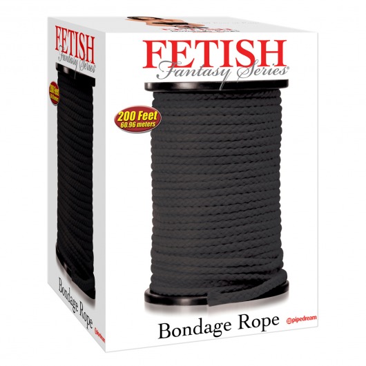 Черная веревка для связывания Bondage Rope - 60,9 м. - Pipedream - купить с доставкой в Кисловодске