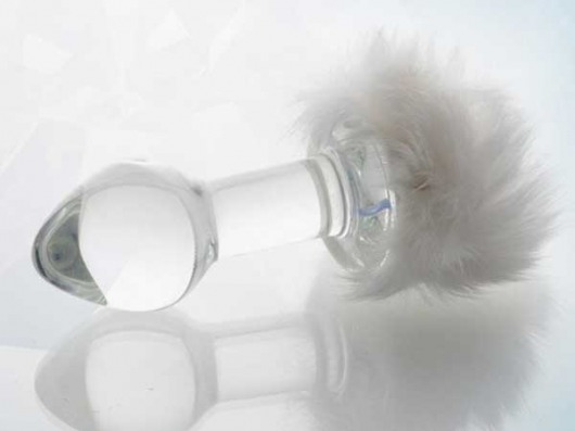 Стеклянная анальная втулка с хвостиком - 9,5 см. - Sexus - купить с доставкой в Кисловодске