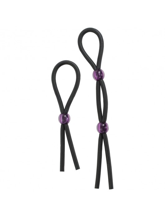 Набор черных эрекционных колец Cock ties - Doc Johnson - в Кисловодске купить с доставкой