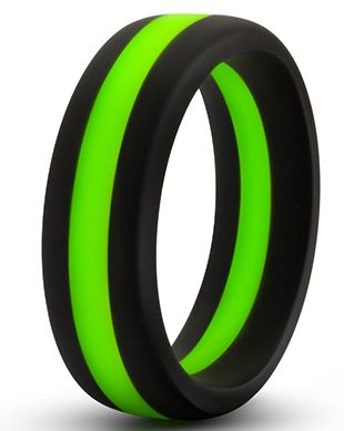 Черно-зеленое эрекционное кольцо Silicone Go Pro Cock Ring - Blush Novelties - в Кисловодске купить с доставкой