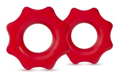 Набор из 2 красных фигурных эрекционных колец NUTZ - Blush Novelties - в Кисловодске купить с доставкой