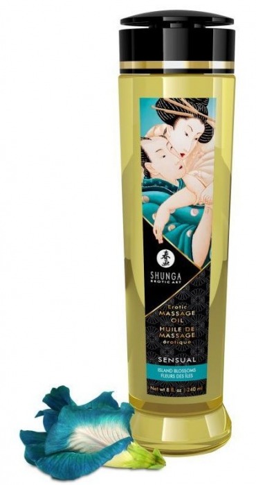 Массажное масло Sensual с цветочным ароматом - 240 мл. - Shunga - купить с доставкой в Кисловодске