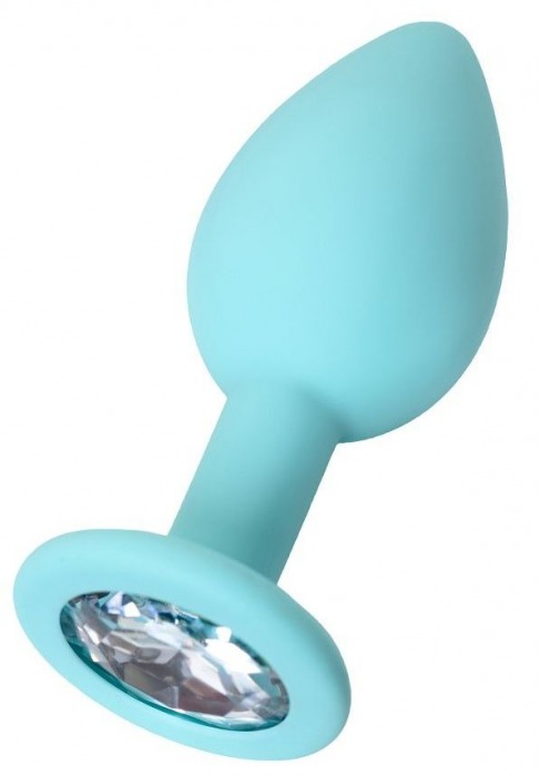 Мятная анальная пробка с прозрачным кристаллом Brilliant - 7 см. - ToyFa - купить с доставкой в Кисловодске