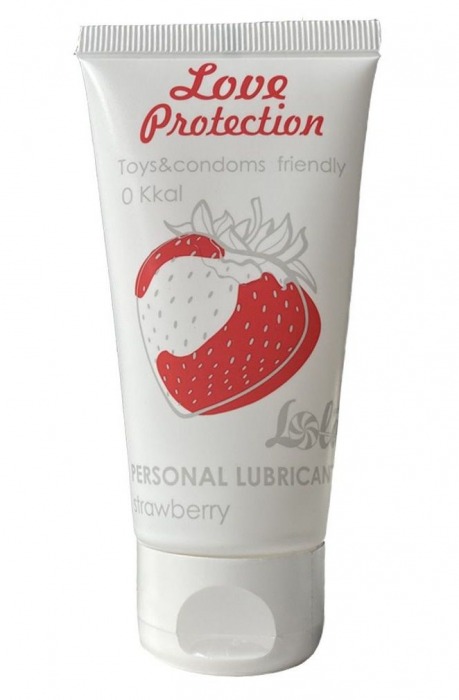 Лубрикант на водной основе с ароматом малины Love Protection Strawberry - 50 мл. - Lola Games - купить с доставкой в Кисловодске
