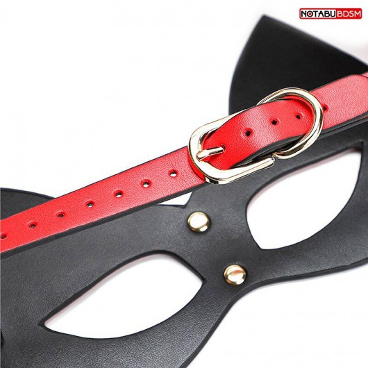 Красно-черная игровая маска с ушками - Notabu - купить с доставкой в Кисловодске