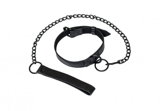 Черный ошейник Sin с поводком - Lola Games - купить с доставкой в Кисловодске