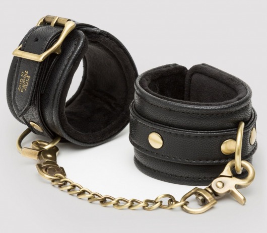 Черные наручники Bound to You Faux Leather Wrist Cuffs - Fifty Shades of Grey - купить с доставкой в Кисловодске