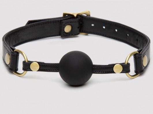 Черный кляп-шар Bound to You Faux Leather Ball Gag - Fifty Shades of Grey - купить с доставкой в Кисловодске